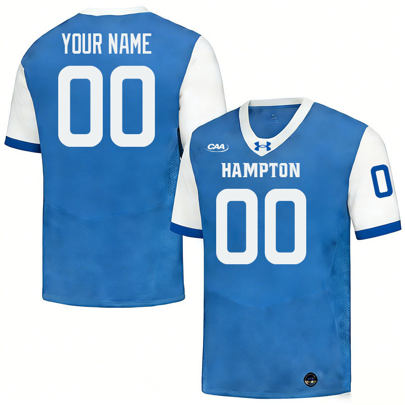Custom Hampton Pirates Name And Number Football Jerseys-Blue